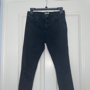 Topshop Black Skinny Jeans Distressed Cut out Knee
